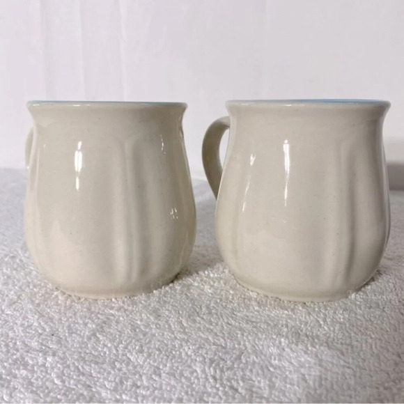 Vintage Korea Stoneware Pottery  Ceramic Homestead Mugs Coffee Cups x2 - Picture 6 of 13